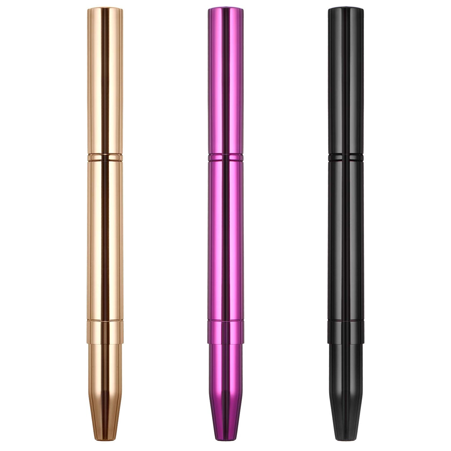 3 Pieces Lip Brush Retractable Lipstick Liner Brush Lipstick Dual-Ended Foundation Makeup Brush with Cap Travel Applicators