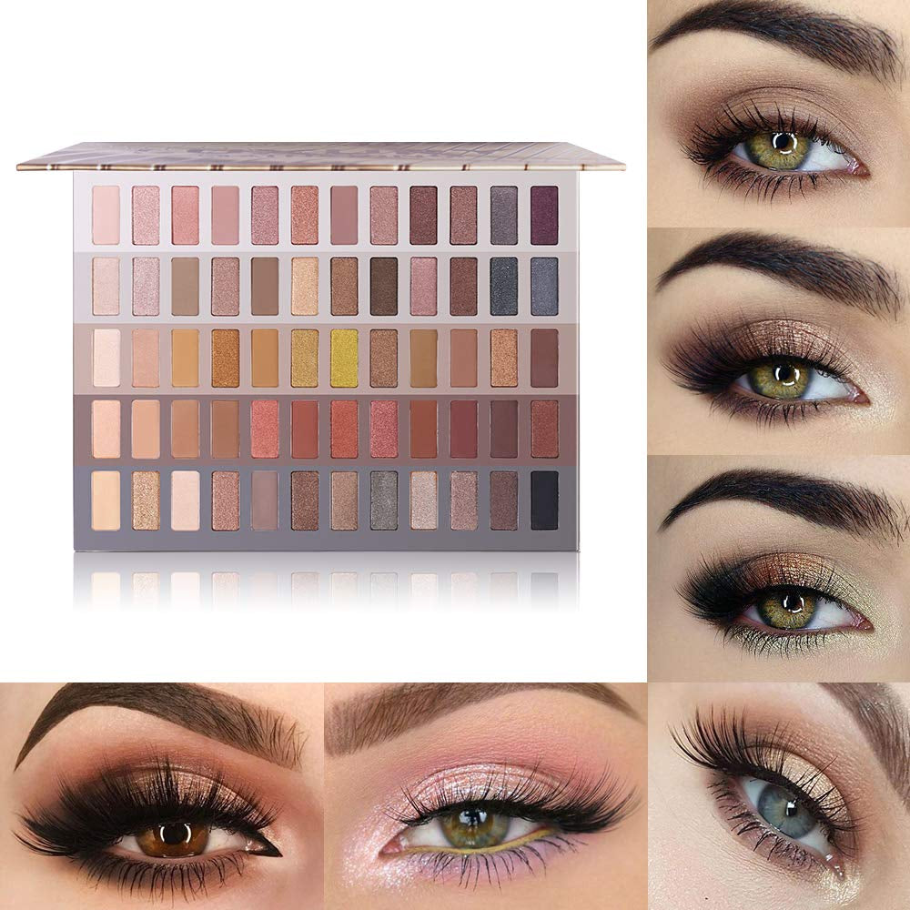 Luxury Gathering Neutral Eyeshadow Makeup Palette, Naked Shimmer Matte Metallic Glitter Subtle Eyes Shadow,High Pigmented Nudes Creamy Smokey Pallet Set